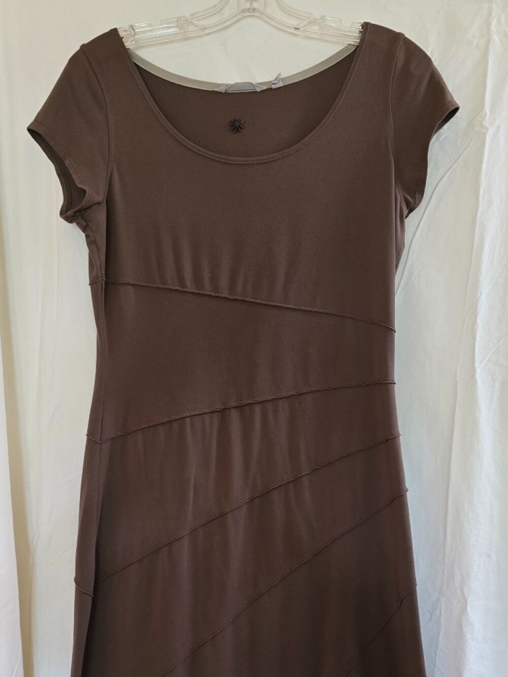 Women's Brown Tiered Seam A-Line Dress Size MEDIUM